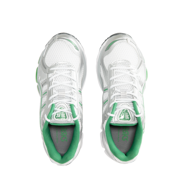 Image 5 of 5 - GREEN - ASICS Gel-Kayano 12.1 Sneaker featuring breathable mesh underlays, GEL-NIMBUS17 tooling system, FLUIDRIDE technology, rearfoot and forefoot GEL technology and dope dyed recycled sockliner mesh. 