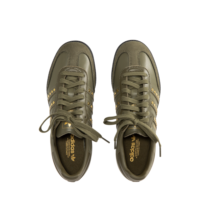 Image 5 of 5 - GREEN - ADIDAS Samba OG Sneaker featuring regular fit, lace closure, leather upper, studded three stripes and rubber outsole. 