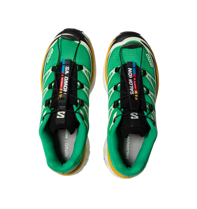 Image 5 of 5 - GREEN - SALOMON XT-6 Sneaker featuuring round toe, lace-up style with Quicklace, mesh/textile upper and lining and rubber sole. 