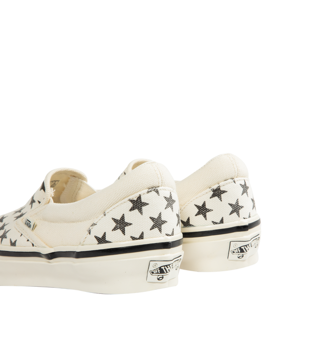 Image 3 of 5 - WHITE - VANS LX Classic Slip On 98 Sneaker featuring padded collar, elastic side panels for easy slip-on and off, higher sidewall with greased finish, foxing tape, Sola Foam ADC insole, signature waffle outsole pattern and vulcanized build. 