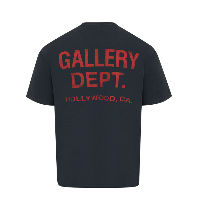 Image 2 of 2 - BLACK - GALLERY DEPT. Rally Tee featuring logo print on the front, back GD ENGLISH logo, relaxed fit, short sleeves and crew neck. 100% cotton. Made in USA. 