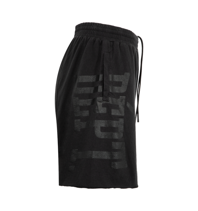 Image 3 of 3 - BLACK - GALLERY DEPT. Dept Fitness Shorts featuring straight leg, cotton-jersey, a relaxed fit and printed with the brand's emblem on both legs. 100% cotton. 