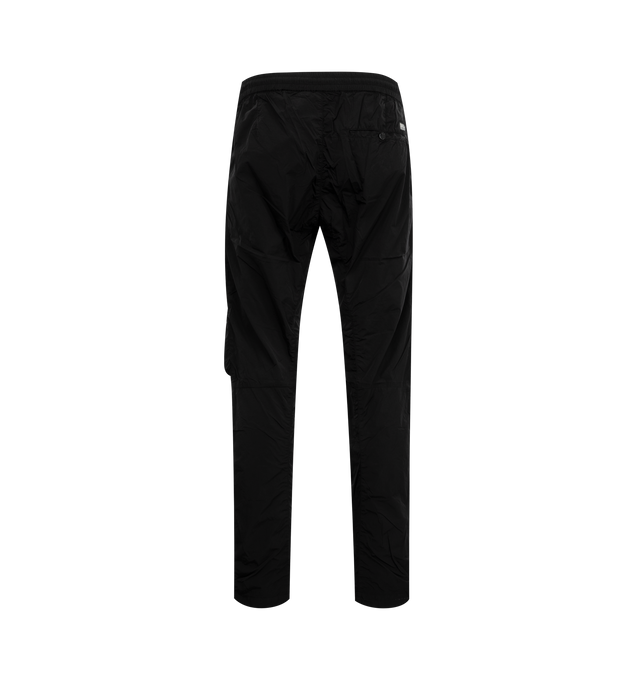 Image 2 of 4 - BLACK - C.P. COMPANY Chrome-R Cargo Lens Pants featuring adjustable drawstring waistband, button and zip fastening, side pockets, cargo flap snap and zip pockets, lens detail, back open pocket with applied logo label, adjustable drawstring hems, garment dyed and regular fit. 100% polyamide/nylon. 