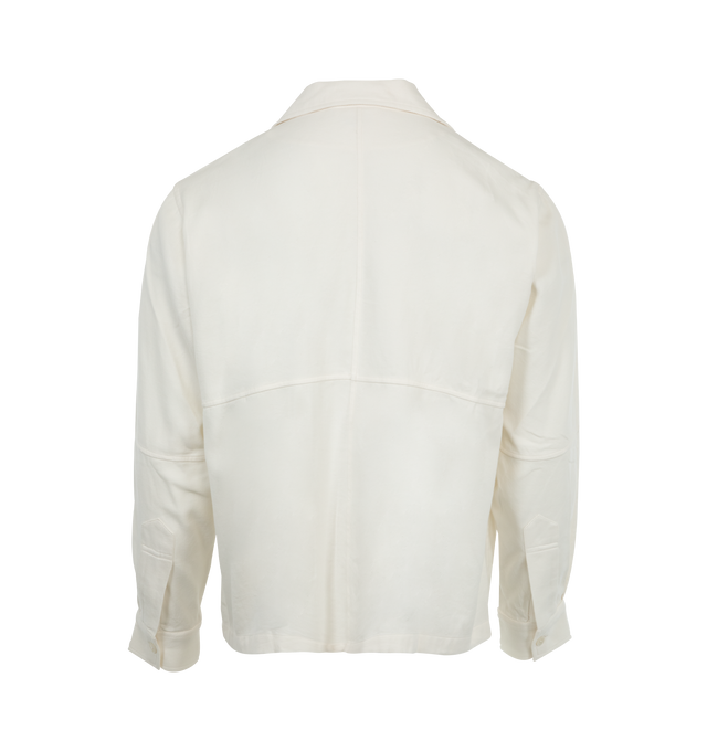 Image 2 of 3 - WHITE - BODE Quartered Shirt featuring four-squared quarters pattern, long-sleeves button-down front closure, two patch pockets on front and notched collar. 50% cotton, 50% viscose. Made in India. 