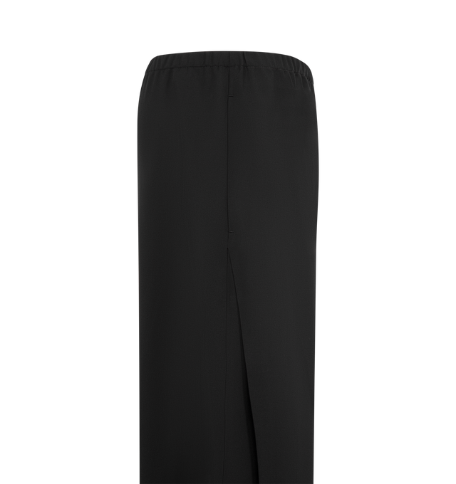 Image 3 of 3 - BLACK - Khaite Roma pull-on pant in lightweight wool suiting selected for its ability to stay sleek in all seasons. The relaxed, round-leg silhouette is gently cropped, designed to hit high on the ankle. Pleats positioned just below the in-seam side pockets add subtle structure. With clean back and elasticated waist. 100% virgin wool. 