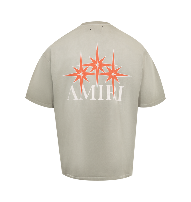 Image 2 of 2 - GREY - Amiri Starburst Oversized T-Shirt has a crew neck, brand graphics at the front and the back, and short sleeves. 100% cotton. 