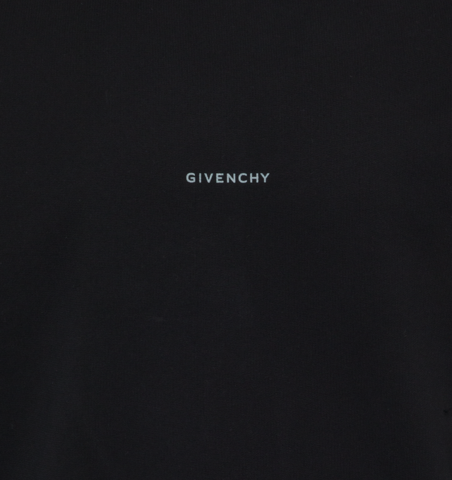 Image 3 of 4 - BLACK - GIVENCHY Boxy Fit Sweatshirt featuring long-sleeves, crew neck, signature printed on the front, graphic on back, ribbed collar, hem and cuffs and boxy fit. 100% cotton. 