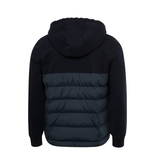 Image 2 of 2 - BLACK - MONCLER Zip Up Cardigan featuring down-filled, adjustable hood, zipped front pockets and double zipper front closure. 100% polyamide/nylon. 100% virgin wool. Padding: 90% down, 10% feather. 