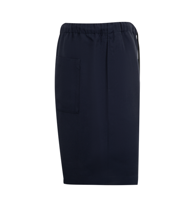 Image 3 of 3 - NAVY - DRIES VAN NOTEN Shorts featuring relaxed silhouette, elastic drawstring waistband, two side pockets and one back pocket. 100% cotton. Made in Bulgaria. 