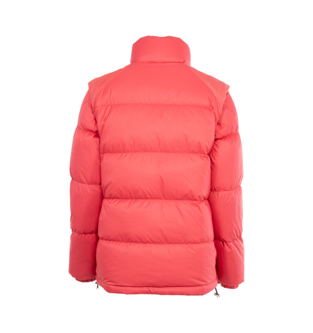 Image 2 of 6 - PINK - MONCLER GRENOBLE Verone Convertible Puffer Jacket featuring down-insulated puffer jacket that converts to a vest with convenient zip-off sleeves, front snap closure, stand collar, long zip-off sleeves with elastic cuffs, front welt pockets and drawcord-toggle hem. 100% nylon. Padding: 90% down, 10% feather. 