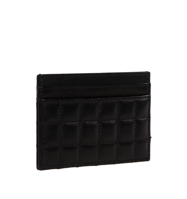 Image 2 of 3 - BLACK - SAINT LAURENT Cassandre Matelasse Card Case featuring five card slots and leather lining. 4.1 X 3.1 X 0.3 inches. 100% lambskin. Made in Italy.  