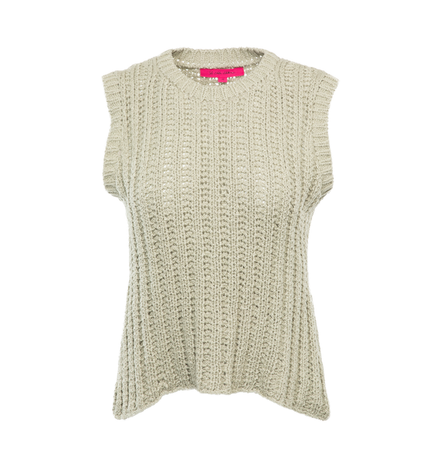 NEUTRAL - The Elder Statesman Reef Racer Tank crafted from 100% cotton in an intricate stitch that creates a close-net pattern and a soft hand feel. Featuringa fitted sillhouette, chunky rib at the hem line of the neck and shoulders. 100% cotton. Made in Los Angeles.
