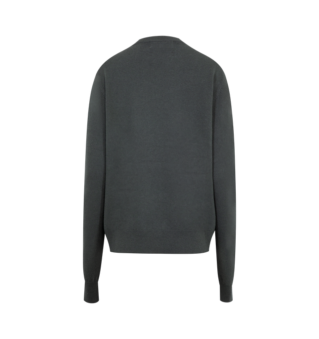 Image 2 of 2 - GREY - EXTREME CASHMERE Be Classic Sweater featuring a classic cashmere sweater with a round neckline, long sleeves, an opening detail on the left side of the neckline and rib knitted at the neck, cuffs and hem. 89% cashmere, 10% nylon, 1% elastane. 