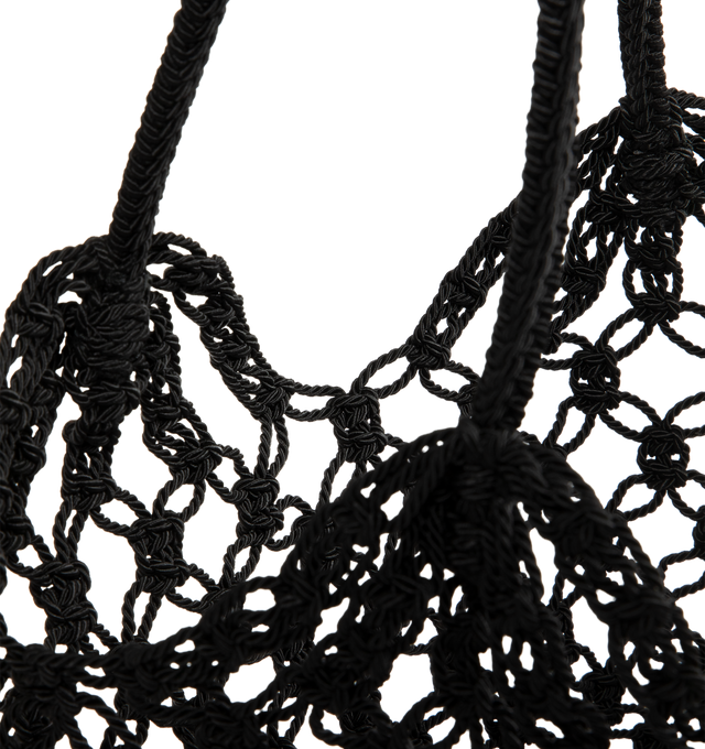 Image 3 of 3 - BLACK - SAINT LAURENT Large Crochet Tote Bag featuring a strap for shoulder carry, open weave and bronze-tone hardware. 13.8" x 5.1" x 5.1". Acetate, acrylic, brass. Made in Italy. 