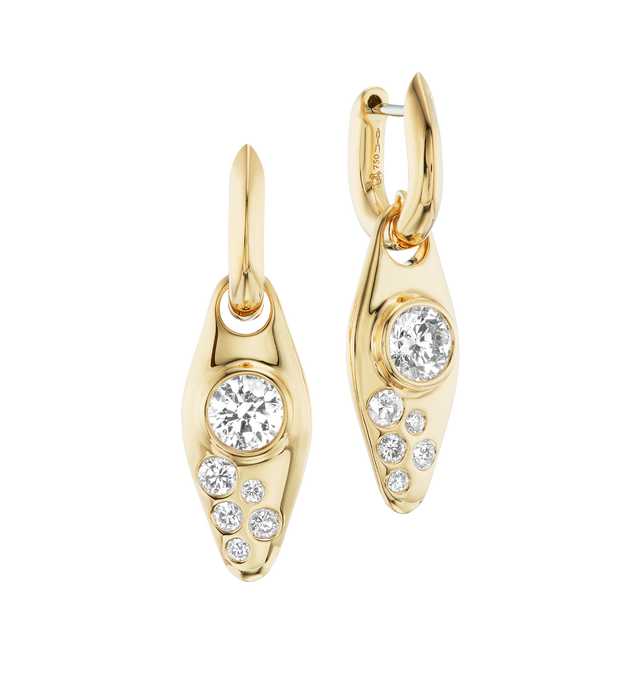 Image 1 of 2 - GOLD - UNIFORM OBJECT VESSEL HUGGIES DIAMOND featuring 11.32G of 18K yellow gold and 1.30CT round diamonds. For personal consultation and detailed information about jewelry, please contact our dedicated stylist team at personalshopping@hirshleifers.com. 