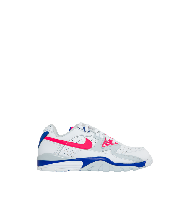 WHITE - NIKE Air Cross Trainer 3 Sneaker featuring lace-up closure, logo bonded at padded tongue, padded collar, swoosh appliqu� at outer side, logo embroidered at heel tab, terrycloth lining and treaded rubber sole. Made in Viet Nam.
