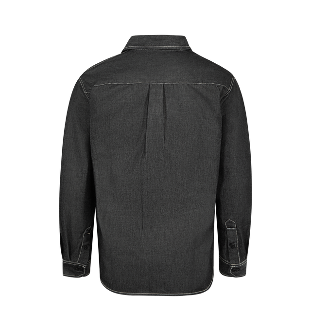 Image 2 of 2 - BLACK - CARHARTT WIP Tigan Shirt Jacket featuring rugged workwear style with a clean silhouette, unlined poly-cotton fabric, button front, dual chest pockets and heavyweight denim. 50% polyester, 50% cotton. 