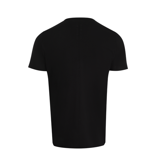 Image 2 of 2 - BLACK - DRKSHDW Hollywood Level T-shirt featuring below hip length with a jumbo oversized fit, wide, short sleeves with a dropped armhole, raw cut hems, a ribbed crewneck, signature front level shoulder seams and a centre back seam. 100% cotton. Made in Italy. 