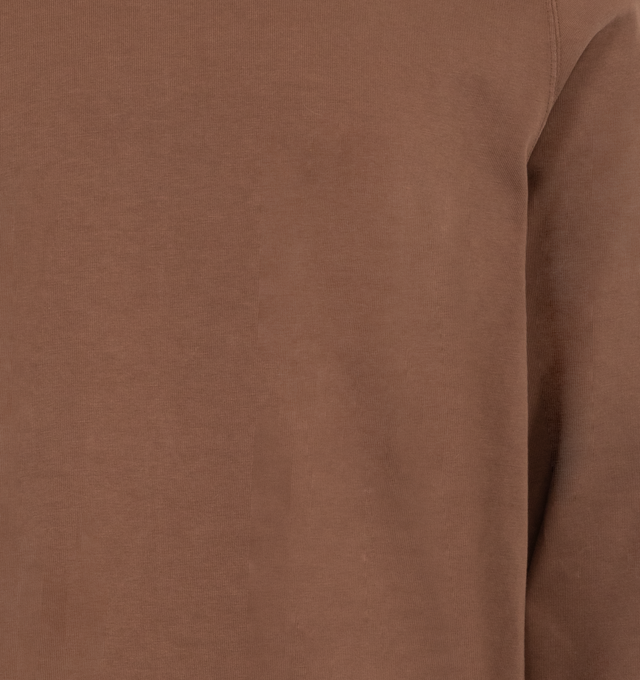 Image 3 of 3 - BROWN - Dark Shadow Porterville Sweatshirt has a crew neck, ribbed cuffs, a raw edge hem, and a center-back seam. 100% cotton.   