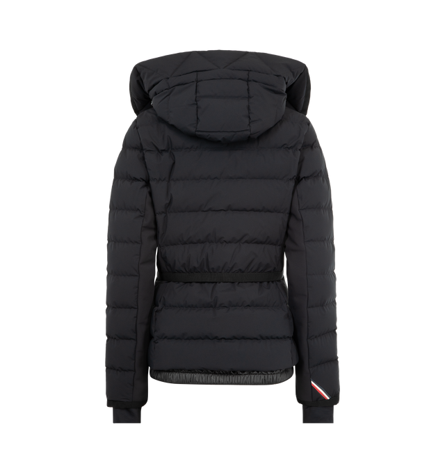 Image 2 of 3 - BLACK - MONCLER GRENOBLE Lamoura Hooded Down Ski Jacket featuring 2L four-way stretch technical poplin, stretch nylon lining, down-filled, adjustable hood with grosgrain trim and polyester lining, 3L four-way stretch technical poplin underarms and sides, YKK AquaGuard highly water-resistant zipper closure, pockets with YKK AquaGuard highly water-resistant zipper closure, inner media pocket with YKK AquaGuard highly water-resistant zipper closure, ski pass pocket with YKK AquaGuard highly wate 
