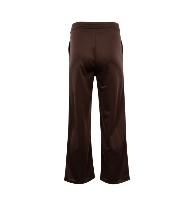 Image 2 of 3 - BROWN - SECOND LAYER Team Sweatpants featuring elasticated waist band with draw cord on outside, dual front side pockets, wide leg, relaxed fit and a small front pleat. Made in Japan.  