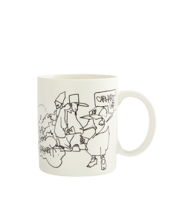 Image 2 of 2 - WHITE - Carhartt WIP Blinkerfluid Mug is crafted from porcelain and features a graphic print designed by artist Blinkerfluid. Finished with a script print at the base, this everyday mug combines functional design with distinctive artwork. Main Material: Porcelain. Dimensions: 10 x 8.5 cm / 3.9 x 3.3 in. Capacity: 350 ml / 12 oz. Details: Graphic Print, Script Print at Bottom. 