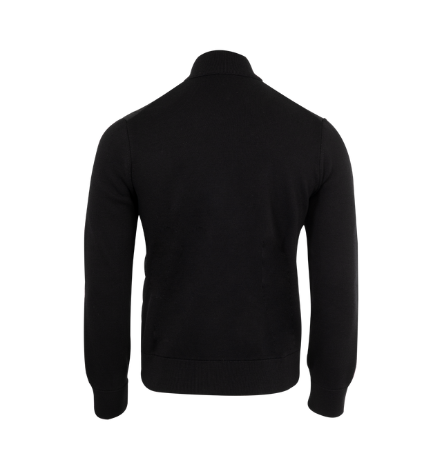 Image 2 of 3 - BLACK - MONCLER Padded Zip-Up Cardigan featuring a wool blend, down-filled nylon lger front, gauge 12, zipper closure, zipped pockets and logo patch. 100% polyamide/nylon. 50% acrylic, 50% virgin wool. Padding: 90% down, 10% feather. 