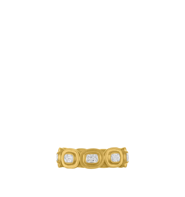 Image 2 of 3 - GOLD - PROUNIS Diamond Masona Band featuring cushion-cut diamonds, secured in a never-ending circle of 22-karat gold. 6.5mm wide. Hirshleifers offers a range of pieces from this collection in-store. For personal consultation and detailed information about jewelry, please contact our dedicated stylist team at personalshopping@hirshleifers.com. This item may be restricted for online purchase to international clients. For assistance purchasing this item please contact our dedicated stylist team  