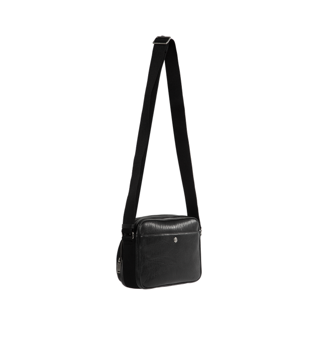Image 2 of 3 - BLACK - SAINT LAURENT City Camera Bag featuring top zip closure, embossed logo, two zip pockets on front, adjustable shoulder strap and one interior zip pocket. 8.7 X 7.1 X 3.9 inches. 90% lambskin, 10% brass. 
