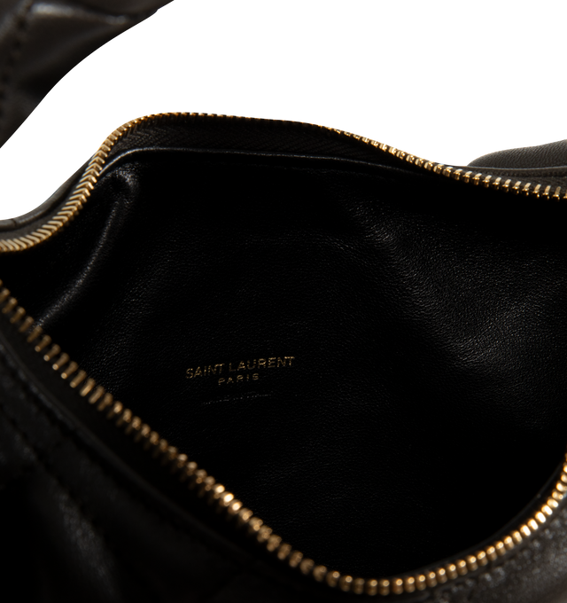 Image 3 of 3 - BROWN - SAINT LAURENT Icarino Bag in quilted nappa featuring baby version of the iconic Icar, with diamond-quilted topstitching, leather lining, bronze-tone hardware and zip closure. 6.7-10.2" x 5.1" x 1.2". Lambskin. Made in Italy. 