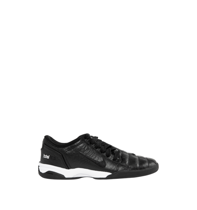 Image 1 of 5 - BLACK - NIKE Total 90 Sneaker featuring authentic soccer style, leather and textiles construction, asymmetrical lacing, flat rubber sole, Total 90 logos on each side and rubber outsole. 