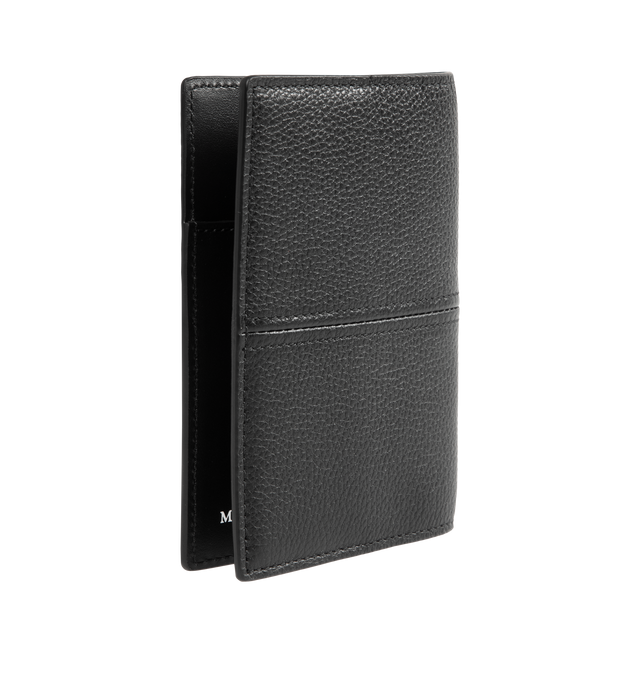 Image 2 of 3 - BLACK - MAISON MARGIELA Leather Passport Holder featuring wallet in soft leather, four stitches at the back and logo stamp on the inside. 100% calf leather. Lining: 100% goat leather. Made in Italy 