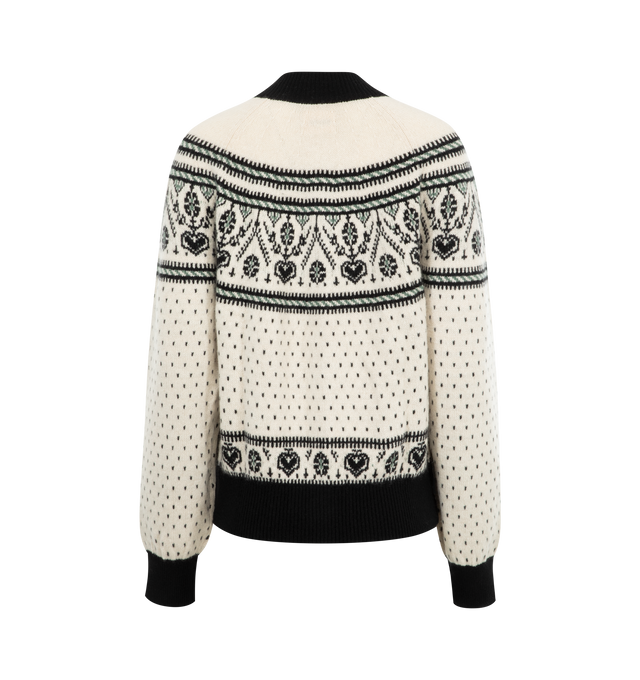 Image 2 of 2 - WHITE - Khaite plush cashmere cardigan that brings together charming motifs inspired by vintage Fair Isle knits. With custom gold buttons and contrast ribbing. Amo fairisle (96% cashmere, 4% elastane). 