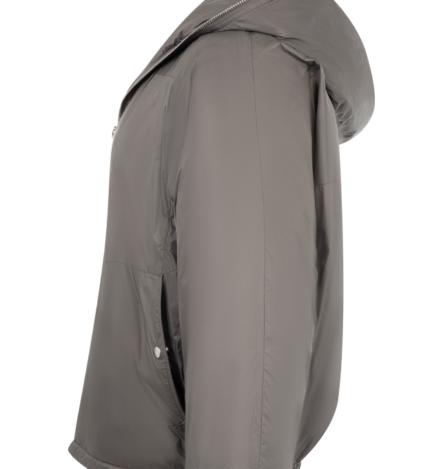 Image 4 of 4 - GREY - DRKSHDW Sealed Winbreaker Jacket featuring padded finish, hood, front zip fastening, long sleeves, side snap-button pockets and elasticated trims. 100% polyester. Padding: 100% nylon. 
