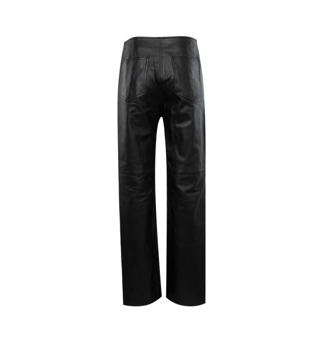 Image 2 of 3 - BLACK - TOTEME PANELED LEATHER TROUSERS featuring zipper front, side and back pockets and cropped at the ankle. 100% lamb leather. 