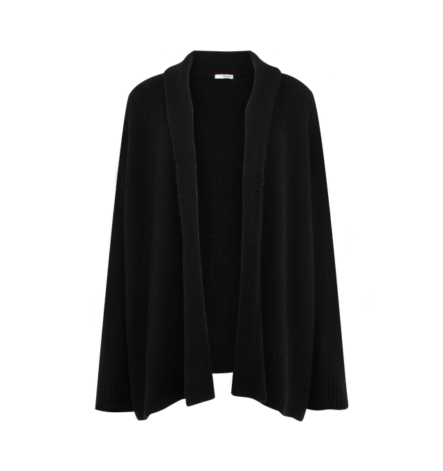 Image 1 of 2 - BLACK - The Row Women's Parry Cardigan is crafted from luxurious cashmere and features a seamless oversized silhouette with a draped shawl collar, and open front. This designer cashmere cardigan coat combines exceptional Italian craftsmanship with effortless elegance, offering unparalleled softness and warmth in a timeless layering piece. Main Material: 100% Cashmere. Made in Italy. 