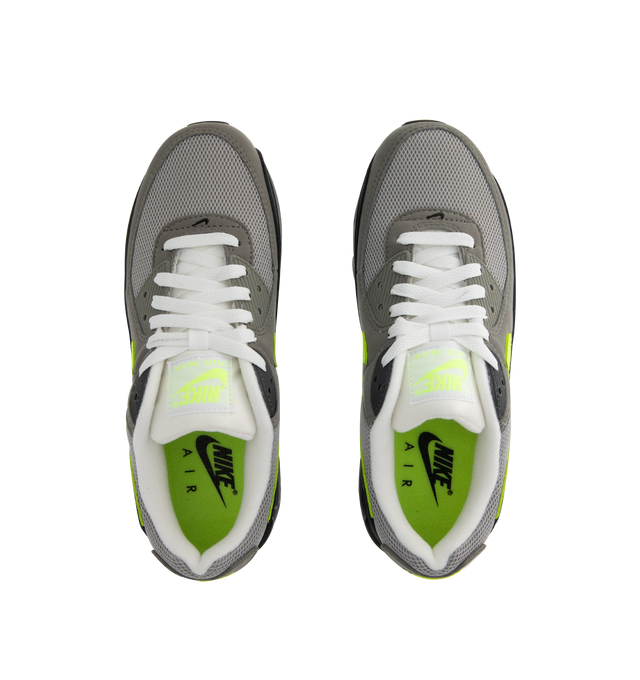 Image 5 of 5 - GREY - NIKE Air Max 90 Sneaker featuring high-constrast look, Nike Air technology and rubber waffle outsole. 