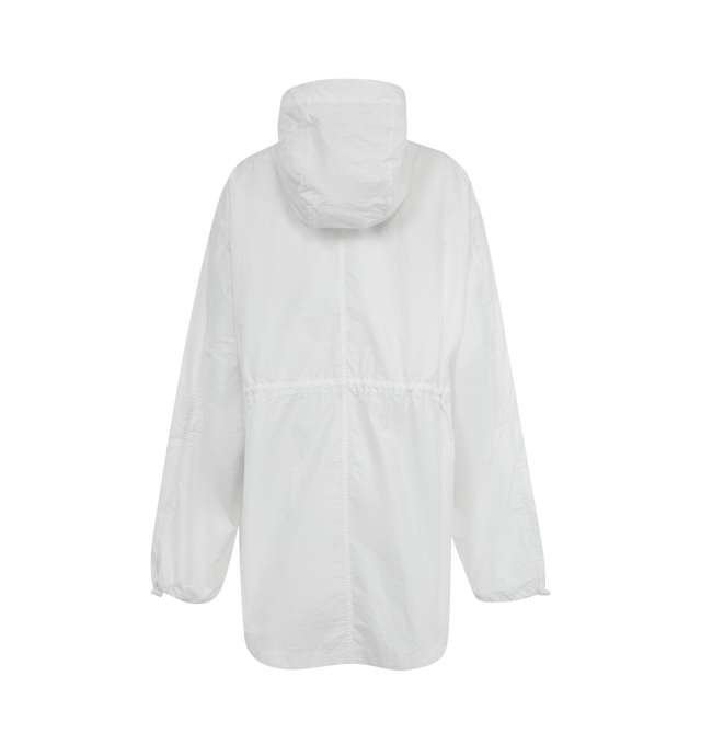 Image 2 of 2 - WHITE - WARDROBE.NYC Beach Parka featuring waist toggles, patch pockets, hood and zip and press stud closure. 100% cotton. 