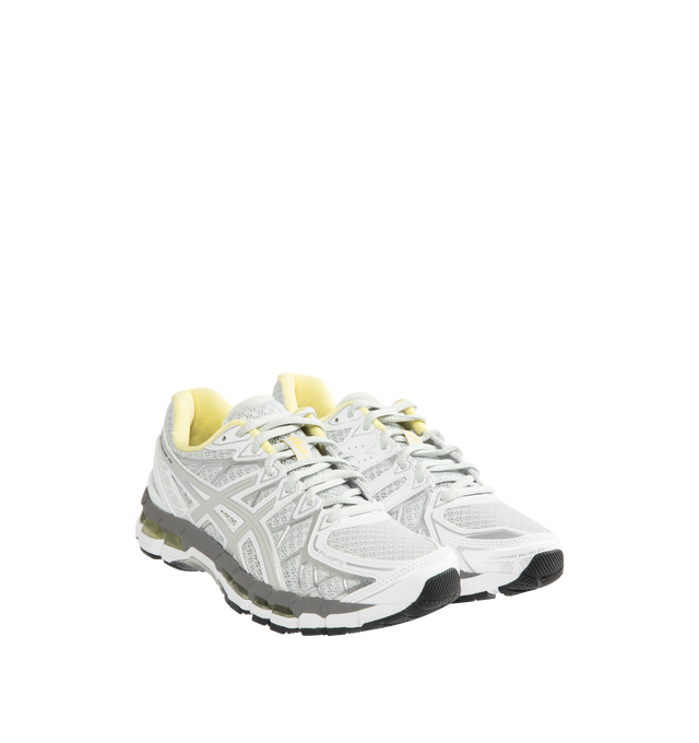 Image 2 of 5 - WHITE - ASICS GEL-KAYANO 20 Sneaker featuring breathable mesh underlays, 2010s design aesthetics, FLUIDFIT cage application for a supportive fit, rearfoot and forefoot GEL technology and GUIDANCE TRUSSTIC support system. 