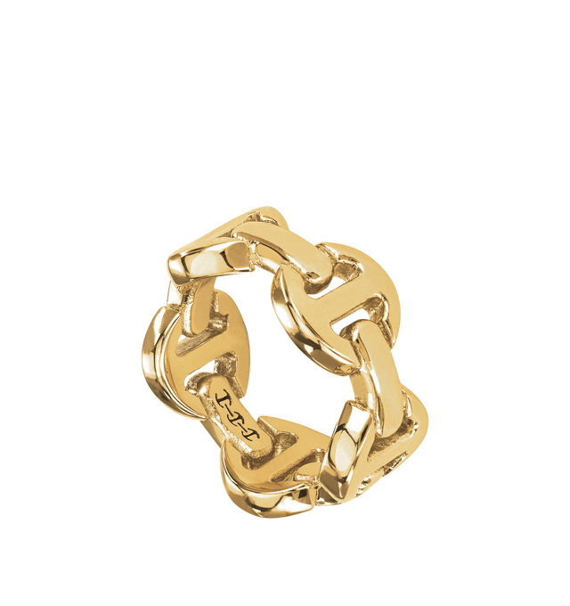 Image 2 of 2 - GOLD - HOORSENBUHS Classic Tri Link Ring featuring 18k yellow gold and 9.8mm band width. Hirshleifers offers a range of initial pieces from this collection in-store. For personal consultation and detailed information about jewelry, please contact our dedicated stylist team at personalshopping@hirshleifers.com. This item may be restricted for online purchase to international clients. For assistance purchasing this item please contact our dedicated stylist team at personalshopping@hirshleifers. 