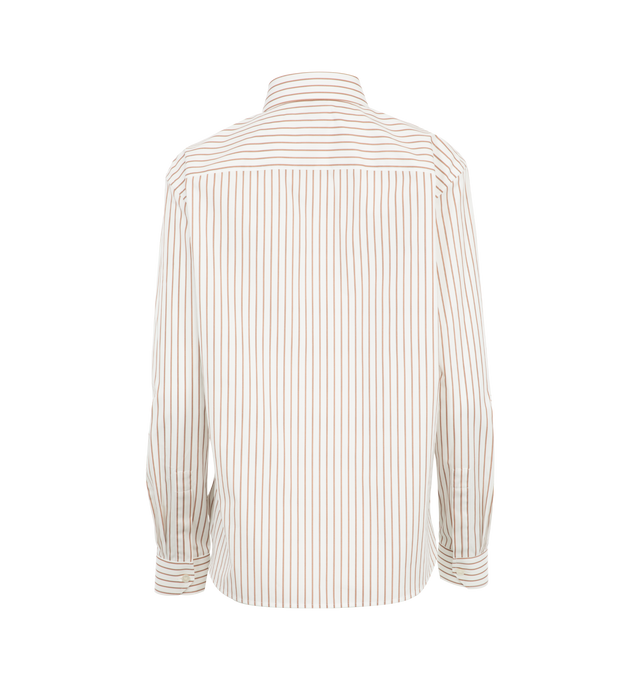 Image 2 of 2 - WHITE - Saint Laurent buttoned shirt featuring a pointed button-down collar, straight shoulders, chest pocket with CASSANDRE embroidery, front button closure, one-button cuffs and curved hem. 100% COTTON. Made in Italy. 