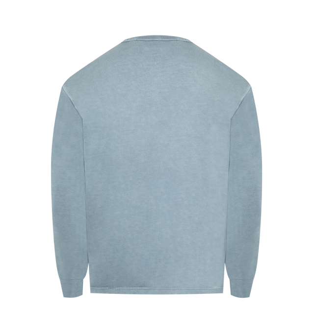 Image 2 of 2 - BLUE - CARHARTT WIP Torion Pocket T-Shirt featuring a loose fit from a midweight organic cotton jersey, a slightly distressed, worn-in finish, chest pocket, detailed with an overdyed Square Label, long sleeves and crew neck. 100% organic cotton. 