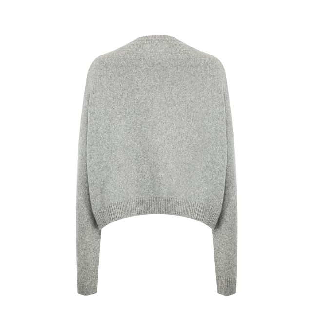 Image 2 of 2 - GREY - KHAITE Milo Sweater featuing a drop-shoulder, jersey-stitch, pullover style and 1x1 ribbing at crewneck, cuffs, and hem. 100% cashmere. 