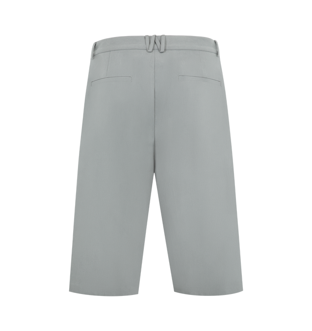 Image 2 of 3 - GREY - WILLY CHAVARRIA Chilango Short featuring button fly closure, 4-pocket styling, pleated trim and midweight suiting fabric. 100% cotton. Made in Italy. 