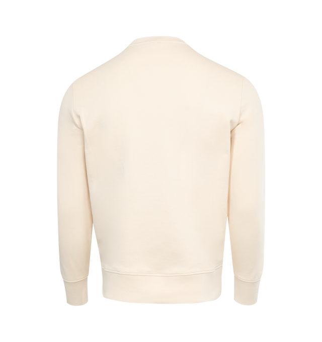 Image 2 of 2 - NEUTRAL - MONCLER Pocket Sweatshirt featuring lightweight cotton fleece blend, crew neck, chest pocket and embossed logo lettering. 87% cotton, 13% polyamide/nylon. Made in Turkey. 