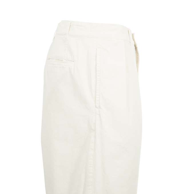 Image 3 of 3 - WHITE - ASPESI Bermuda Shorts featuring garment-dyed cotton canva, a double front pleat, side pockets, welt pockets on the back, zip and button fastening and loose fit. 100% cotton. 