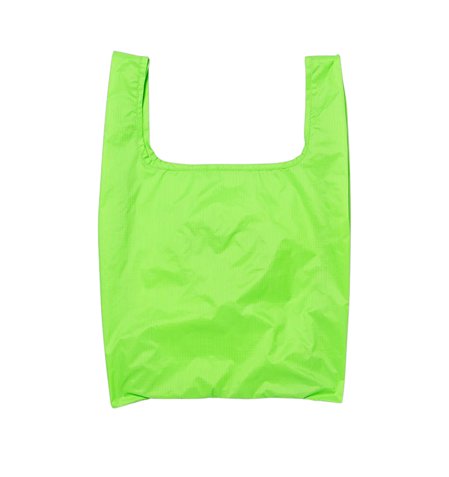 Image 3 of 3 - GREEN - HUMAN MADE Heart Shopper Bag featuring packable tote bag, Human Made heart logo and can be folded down into a compact heart-shape. 100% nylon. 