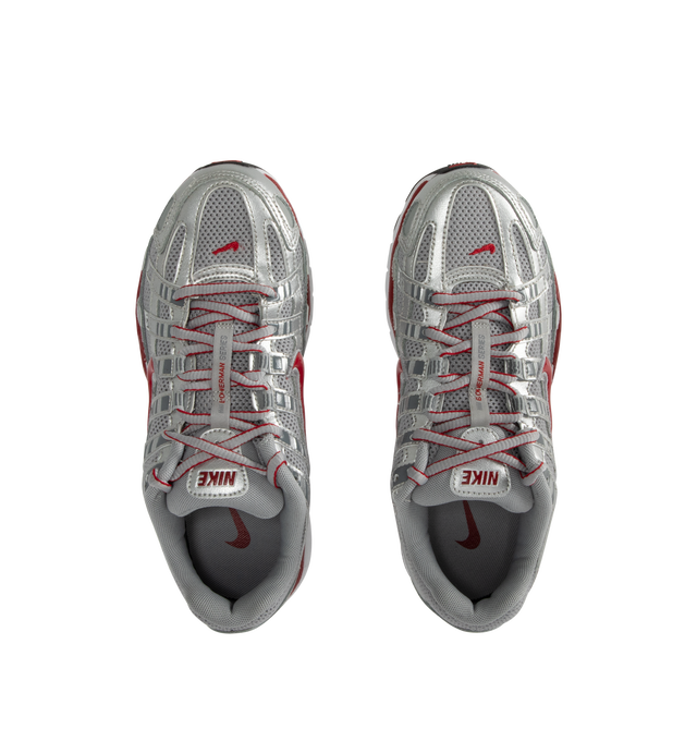 Image 5 of 5 - SILVER - NIKE P-6000 Sneaker featuring breathable mesh has real and synthetic leather overlays, foam midsole, no-slip grip, full rubber outsole, tongue webbing with "Bowerman Series" branding, Nike logo on tongue tab and molded synthetic leather Swoosh design. 