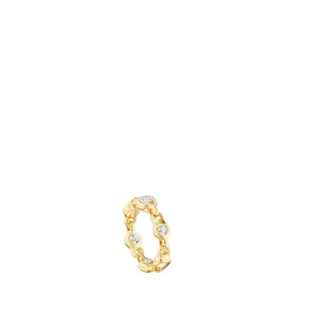 Image 2 of 2 - GOLD - Uniform Object Supernova Stacking Ring featuring 7.5 g of 18K yellow gold with a 0.50 ct round diamond and 0.56 TCW round diamond accents (1.18 TCW). Handcrafted in New York City. Hirshleifers offers a range of pieces from this collection in-store. For personal consultation and detailed information about jewelry, please contact our dedicated stylist team at personalshopping@hirshleifers.com. 