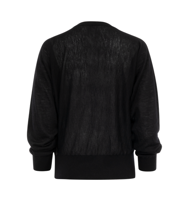 Image 2 of 2 - BLACK - EXTREME CASHMERE Elleni Sweater featuring long-sleeved cashmere top with a subtle bat sleeve, cropped, a super-fine and soft fibre in an extraordinarily lightweight knit. 100% cashmere. 